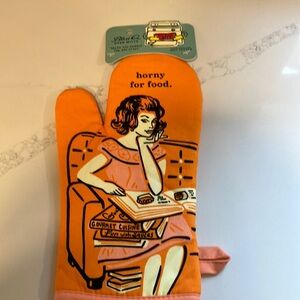 Blue Q Novelty Oven Mitt- "horny for food."
